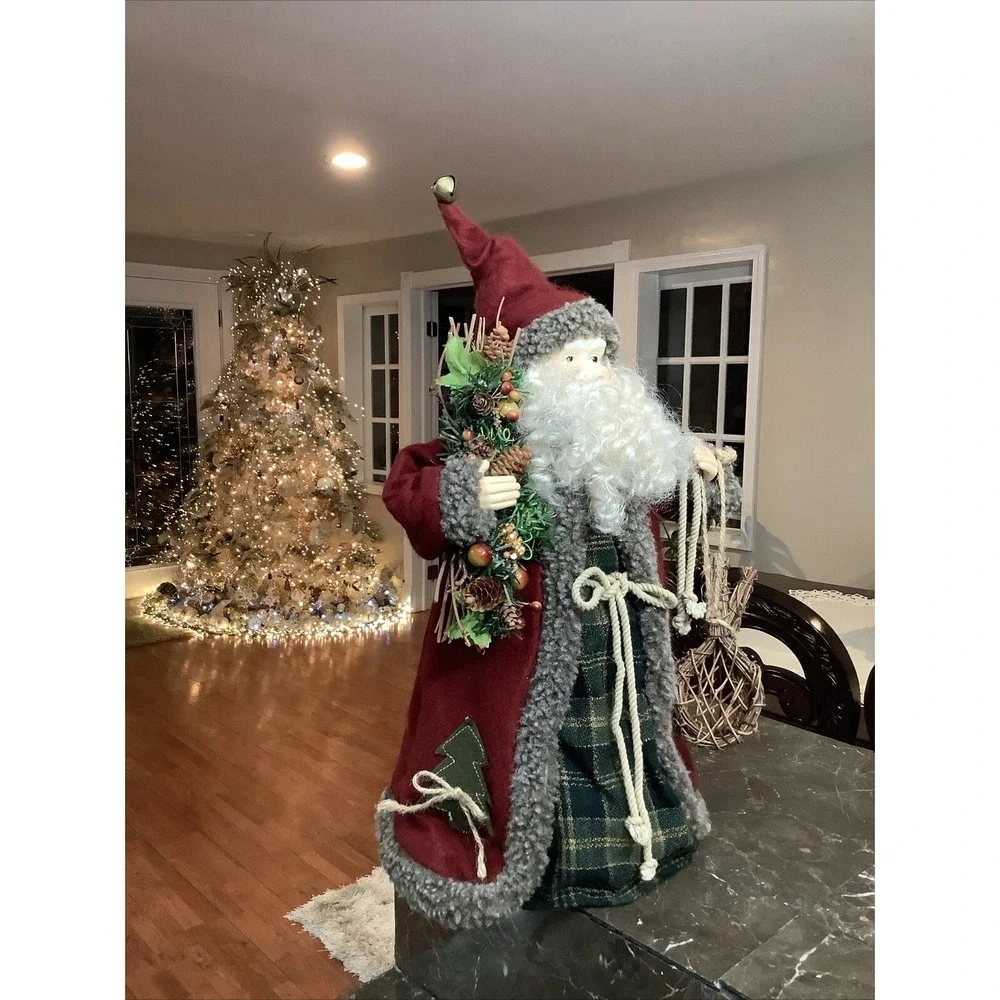 Woodland Christmas Santa Tree Topper Tabletop Figurine 19